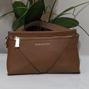 MICHAEL MICHAEL KORS Saffiano Belt Bag Brown Sz L / XL